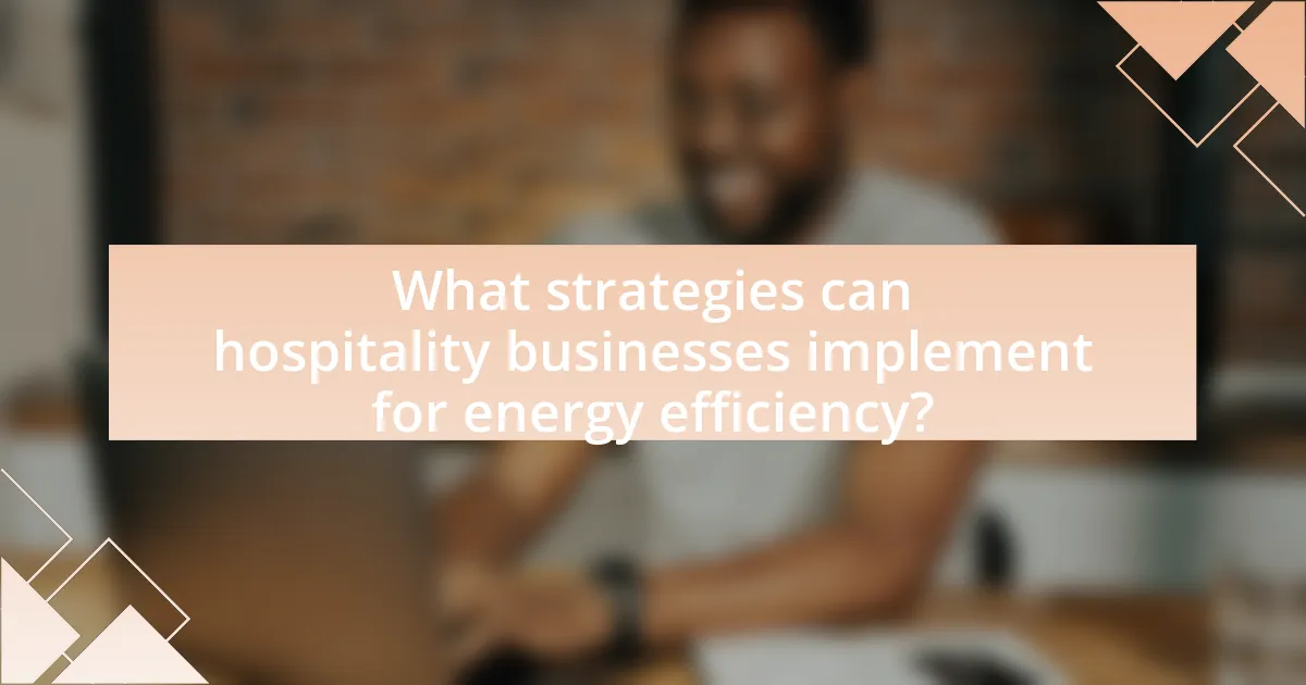 What strategies can hospitality businesses implement for energy efficiency?